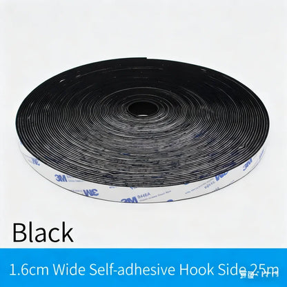 3M 9448A Schwarzes doppelseitiges Klebeband, 25 m, 16–100 mm, starkes, spurloses Seitenbefestigungsband mit Klettverschluss, hochtemperaturbeständig