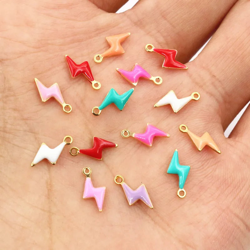 20 Stück Edelstahl Emaille Dolphin Lightning Moon Charms Anhänger für Ohrringe Armband Halskette DIY Schmuck Herstellung Zubehör
