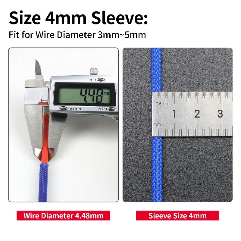 2/5/10M 2mm-20mm Flexibler Kabelschutz für Auto/Elektrische Kabel, Abrieb- und Hitzebeständige PET-Geflechtschutzmanschette