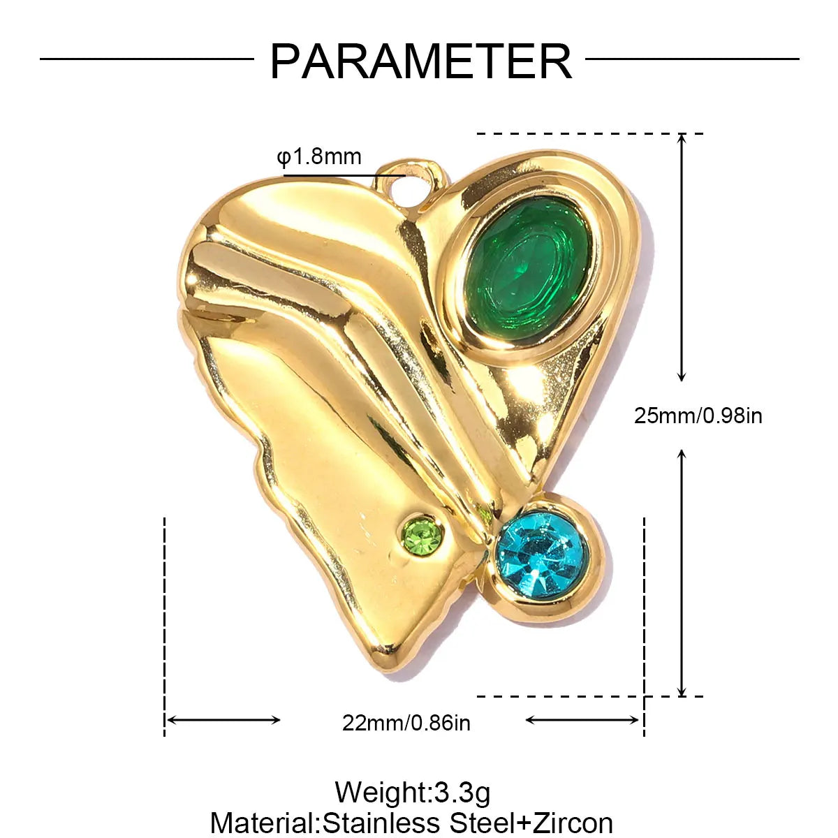 3 Stück/Set Modische Edelstahl Rosen-Blumen DIY Ohrring-Anhänger Herzförmige Halsketten-Anhänger Damen Böser-Blick-Schmuck Großhandel