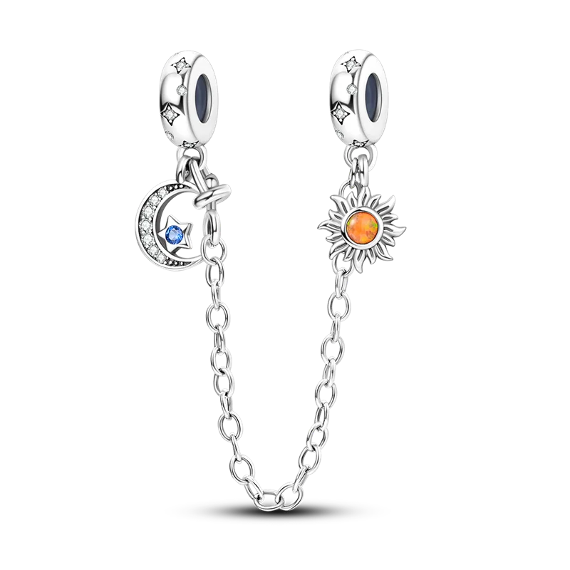 Silberverschluss, 925er-Sterlingsilber, CZ-Pflaster-Clip-Charms, Gänseblümchen-Perlen, Stopper, Sicherheitskette, passend für Original-Armreif, Schmuck-Clip