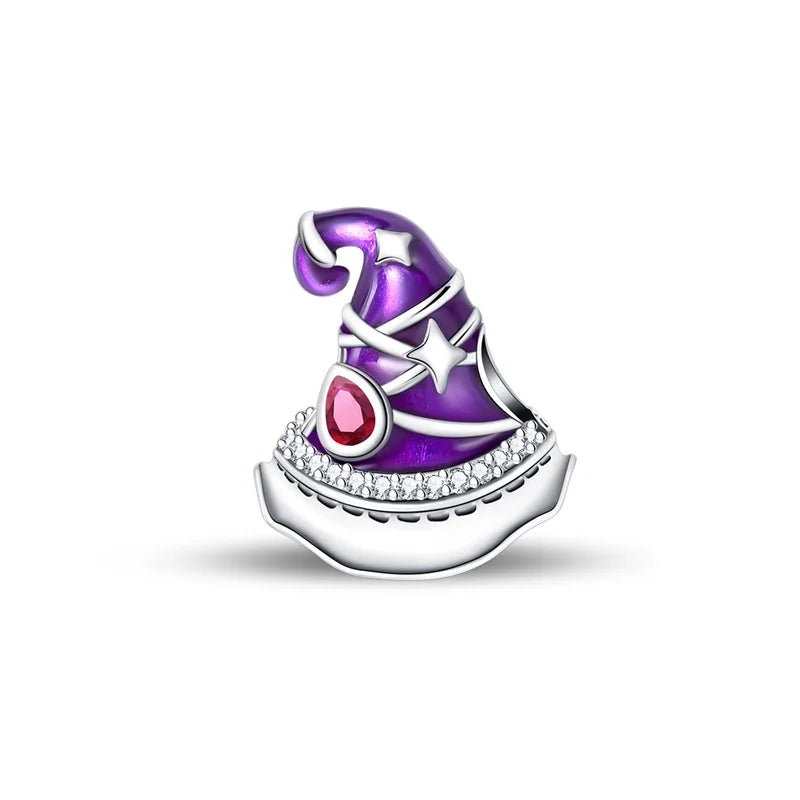 Geheimnisvoller Charm-Anhänger aus 925er-Sterlingsilber mit Hexen- und Tarotkarten-Spielkarten, passend für DIY-Armbänder, Halsketten, die als Glücksgeschenk wünscht
