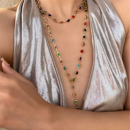 Bohemian Sexy Lange Y-förmige Halskette für Frauen Y2K Ästhetische Metall Schlüsselbein Kette Gold Farbe Halsband Urlaub Partei Schmuck geschenke