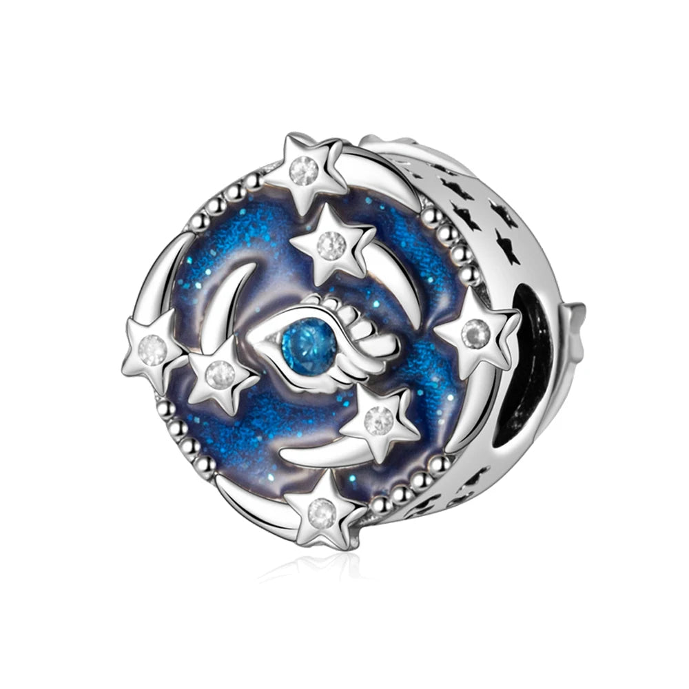 Blaue Serie 925 Sterling Silber Globus Schneeflocke Tanzschuhe Krone Charm Passend für DIY Armband Halskette Elegante Partygeschenke