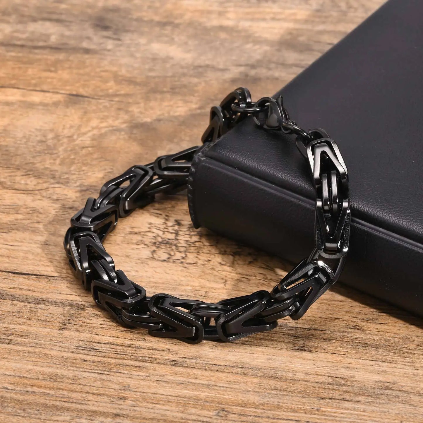 Klobige byzantinische Kettenarmbänder für Männer und Jungen, V-förmiges Edelstahl-Kettenglied-Armband, Vintage-Schmuck, Accessoires, Herrengeschenke