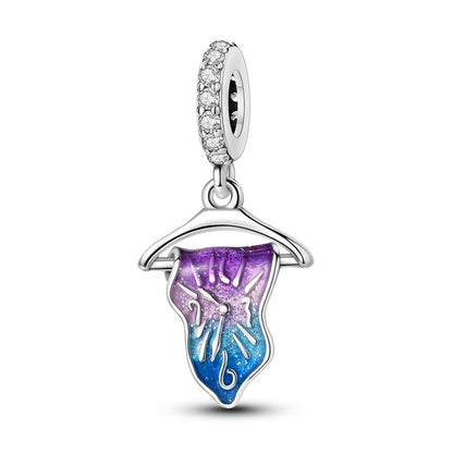 Sicherheitsketten aus 925er-Sterlingsilber, violette Serie, Schmetterling, Widder, Zwillinge, passend für Original-Armbänder, DIY-Schmuckherstellung, Geschenk für Frauen