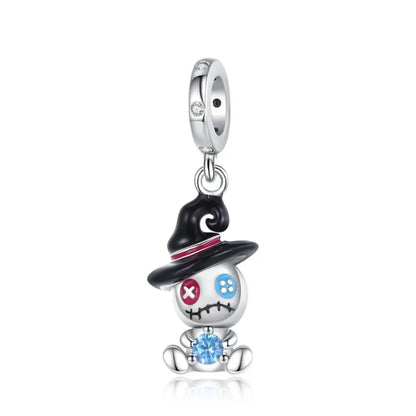 Heißer Verkauf 925er Sterlingsilber Kürbiskopfperlen & fliegende Hexe baumelnder Charm passend für Armband Halloween Anhänger Zubehör Geschenke
