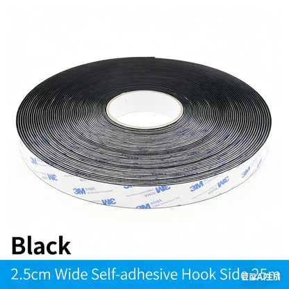 3M 9448A Schwarzes doppelseitiges Klebeband, 25 m, 16–100 mm, starkes, spurloses Seitenbefestigungsband mit Klettverschluss, hochtemperaturbeständig