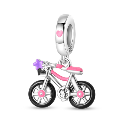 2025 heißer Verkauf Charms Perle 925 Sterling Silber Fahrrad Blume Kinderwagen Anhänger Fit Armreif Armband Halskette DIY Schmuck