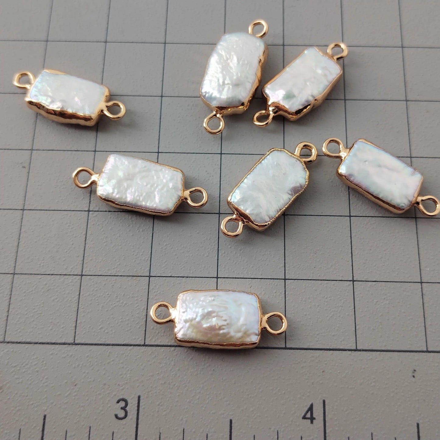 10 Stück 8 x 12 mm rechteckige Biwa-Perlen, lose Perlen für Schmuckherstellung, DIY