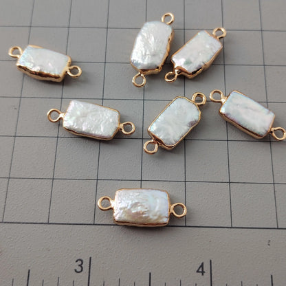 10 Stück 8 x 12 mm rechteckige Biwa-Perlen, lose Perlen für Schmuckherstellung, DIY