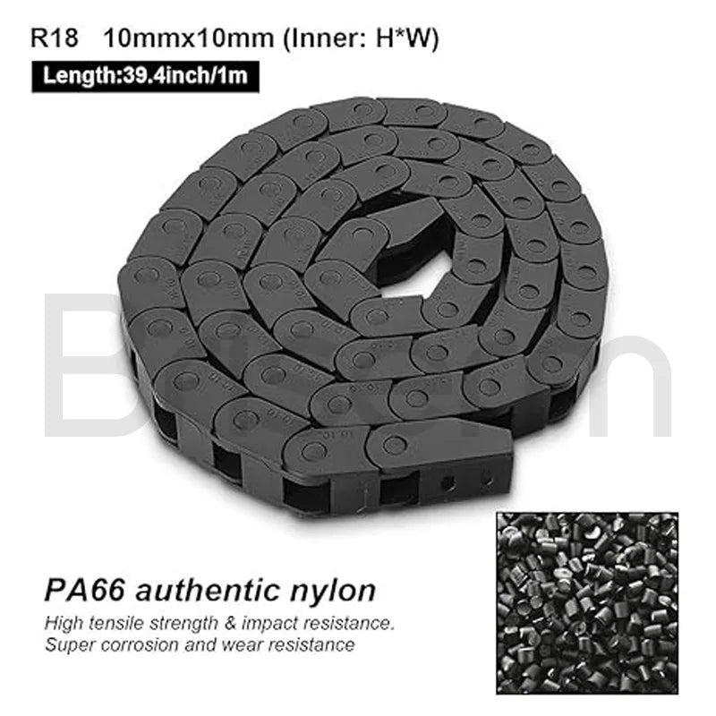 Kabelketten 7x7 10x15 10x10 10x20 15x20 15x30 15x40 R18 R28 R38 Brückentyp Nicht öffnende Kunststoff-Schleppleine-Übertragungsschleppkette