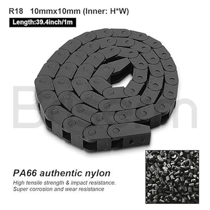 Kabelketten 7x7 10x15 10x10 10x20 15x20 15x30 15x40 R18 R28 R38 Brückentyp Nicht öffnende Kunststoff-Schleppleine-Übertragungsschleppkette
