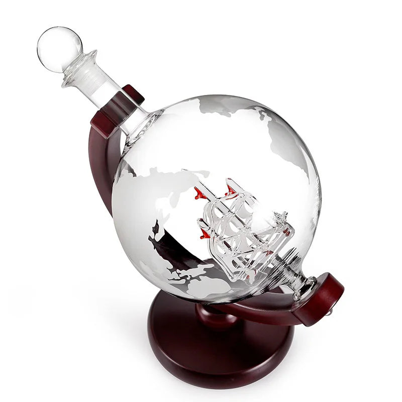 Dekanter in Glaskugelform, Whisky-Set, funkelnde Weinflasche aus Borosilikatglas, Cocktailspender