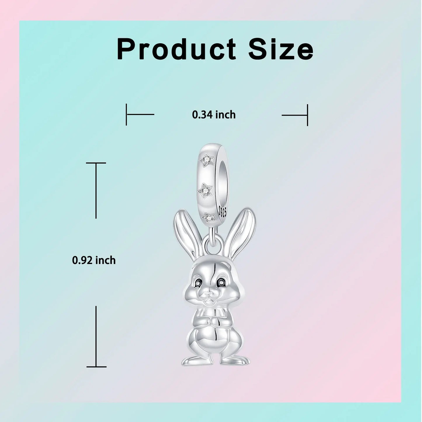 Charm-Anhänger aus 925er-Sterlingsilber mit Oster-Segen-Häschen-Anhänger, klassisch, Andenken, passend für Original-Charm-Armbänder, Damen-DIY-Schmuck, Geschenk