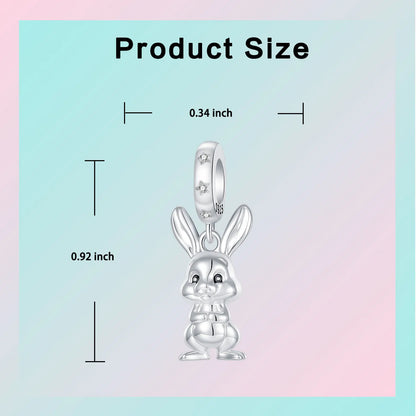 Charm-Anhänger aus 925er-Sterlingsilber mit Oster-Segen-Häschen-Anhänger, klassisch, Andenken, passend für Original-Charm-Armbänder, Damen-DIY-Schmuck, Geschenk