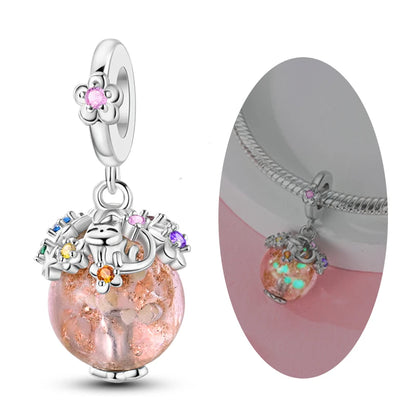 Neue 2025 925 Sterling Silber Charms Perlen Liebe Herz Rosa Original Charm Anhänger Fit Charm Armbänder DIY Schmuck Geburtstag Geschenk