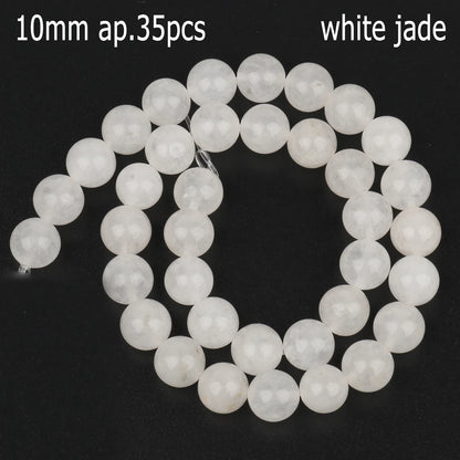 44 Arten weiße Chalcedon-Jade-Achat-Perle, Naturstein, Rondelle-Würfel, facettierte lose Perlen für Schmuckherstellung, Armbänder, Zubehör