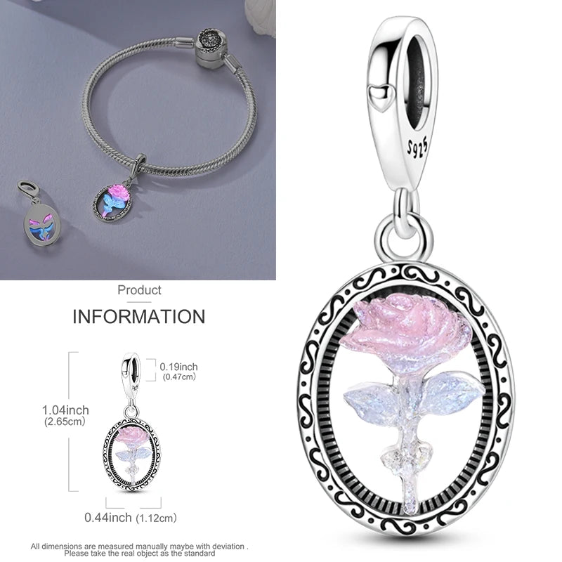 Charms aus 925er-Sterlingsilber, bunt, Sonnenblume, Hund, Jungen, Geschenkartikel, Schmetterling, Flugzeug, Erde, passend für Original-Anhänger, Schmuck, Make-up