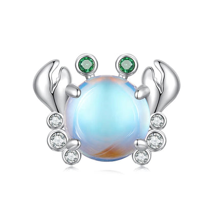 BAMOER Anhänger aus 925er-Sterlingsilber, verträumte Oecan-Serie, schillernde Krabbenperlen, Seepferdchen-Anhänger für Damen, Armband und Halskette zum Selbermachen