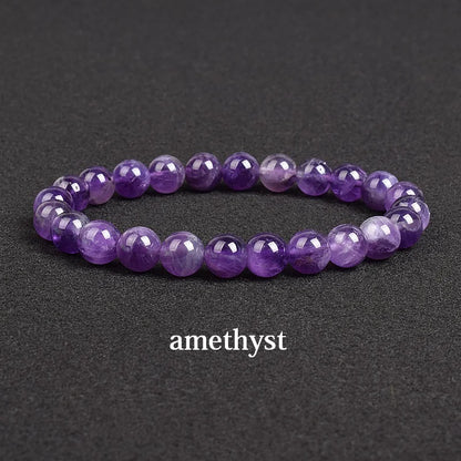 Genuine natural stone bracelet: Apatite, Lapis Lazuli, Agate, Crystal, Tiger's Eye. High-quality gemstone bead bracelet. Men's jewelry bangle.