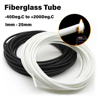 5/10M Glasfaserrohr 1mm ~ 25mm Silikonharzbeschichtete Isolierte Chemikalien- und Hochtemperatur-Glasfaser-Geflechtschlauch-Drahtummantelung