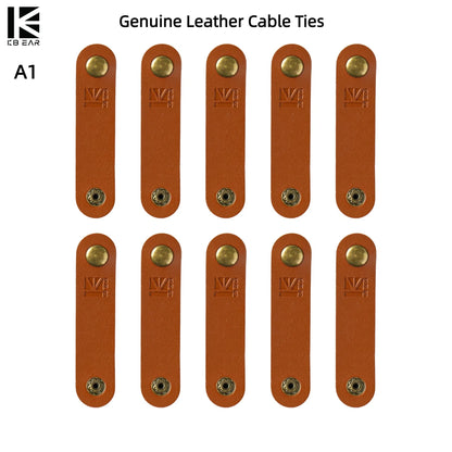 1/2/3/5/10PCS Echtes Leder Kabelbinder KBEAR A1 Wickler Kopfhörer kabel Draht Organizer Kabel Halter Für iphone samsung USB daten