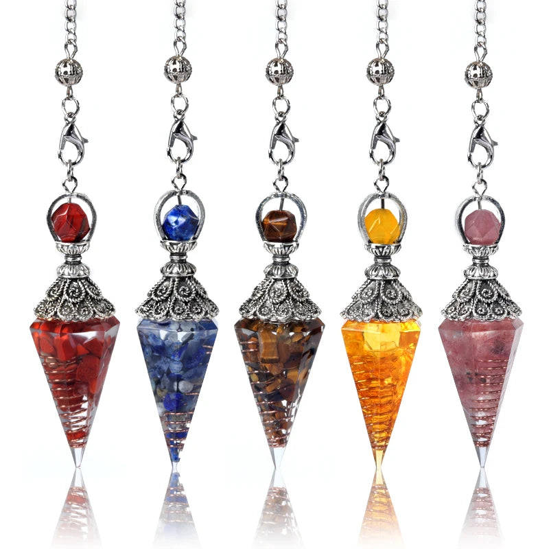 Natürliche Stein Geist Pendel Anhänger Gitter Kette Energie Glück Geheimnisvolle Reiki Harz Für Schmuck Machen Zubehör Halsketten