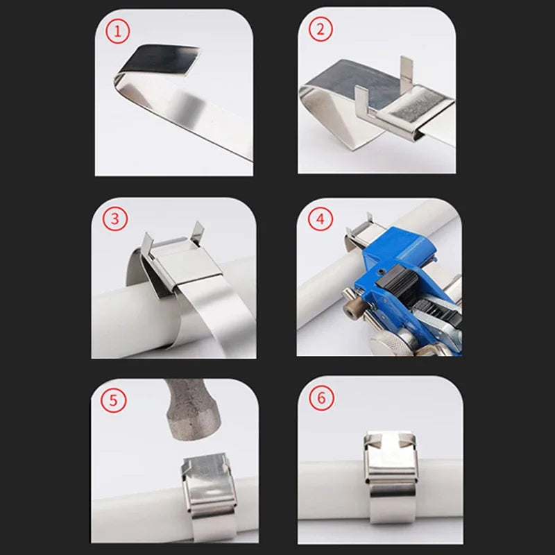 304 Edelstahl Kabelbinder Reel Self-Locking Zip Kabelbinder Schnalle Elektrische Box Industriellen Pipeline Zahn Schnalle Stecker