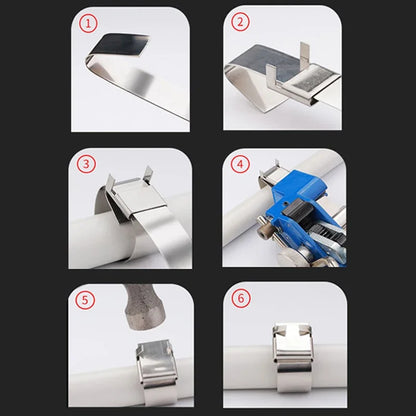 304 Edelstahl Kabelbinder Reel Self-Locking Zip Kabelbinder Schnalle Elektrische Box Industriellen Pipeline Zahn Schnalle Stecker