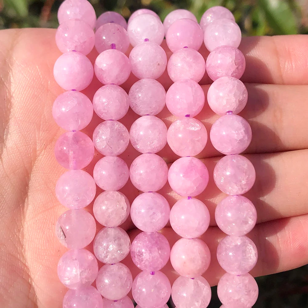 Naturstein Rose Rosa Quarz Kristall Runde Lose Perlen 15''Strang 4 6 8 10 12 MM Pick Größe für Schmuck Machen Diy Armband