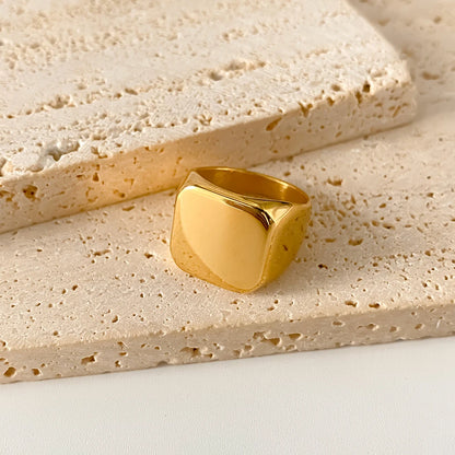 ELANDIS Modeschmuck, quadratische Edelstahlringe für Herren, Accessoires, Jahrestag, Hochzeit, Party, Geschenk, trendige geometrische Ringe