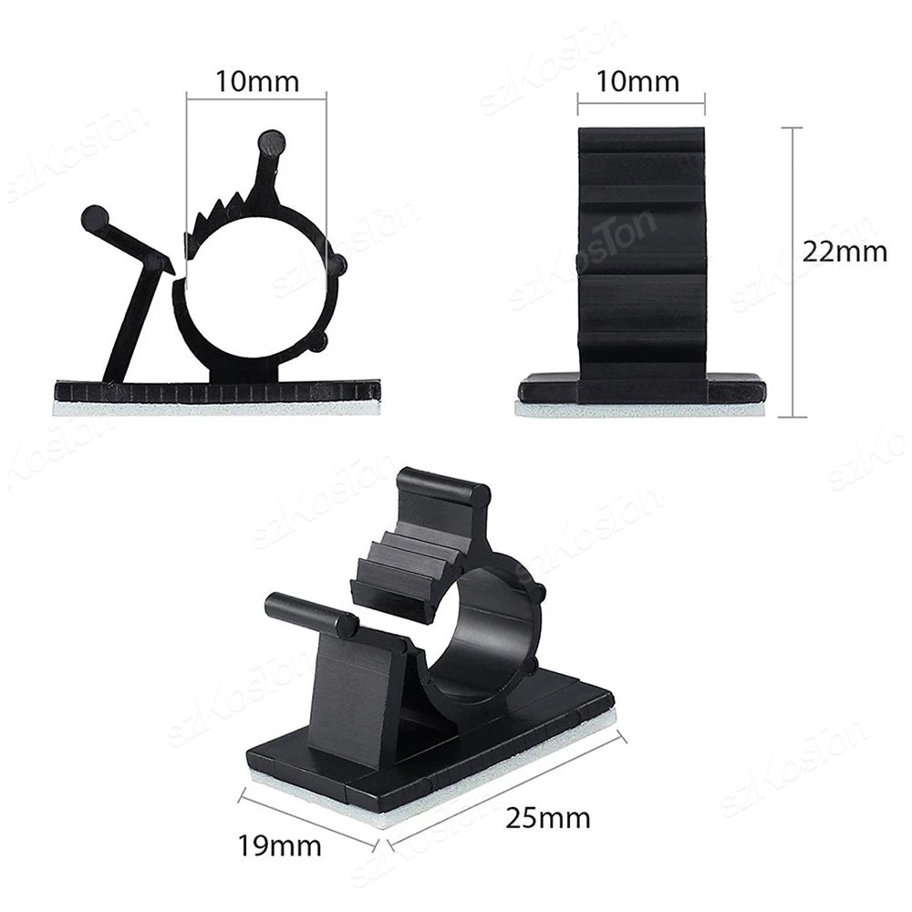 100/10PCS Kabel Organizer Selbstklebende Kabel Clips Tisch Kabel Management Klemme Einstellbare Kabel Halter TV Lade Draht wickler
