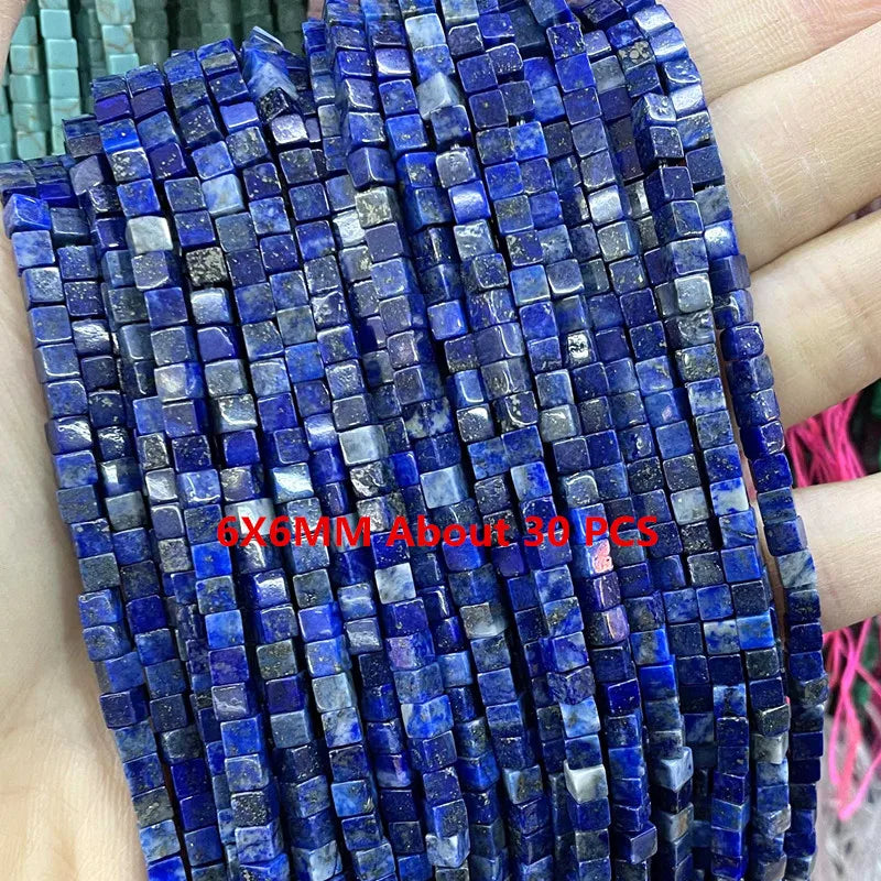 Natürliche Lapislazuli Runde Rohr Facettierte Lose Spacer Stein Perlen Für Schmuck Machen DIY Handgemachte Armbänder Halskette Zubehör