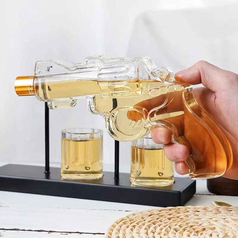 Pistolen-Whisky-Dekanter-Sets mit 2 Bullet-Gläsern, personalisierter Likörspender, Likör, Scotch Bourbon, Wodka, beste Geschenke für Papa
