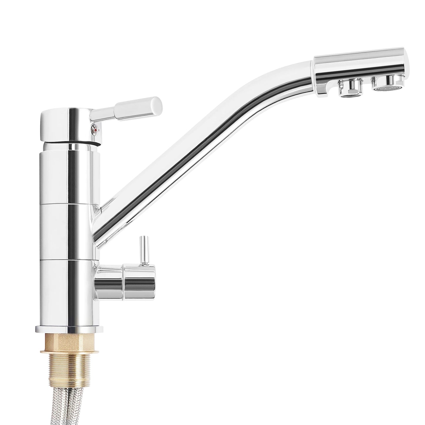 3-in-1 Wasserfilterhahn 360 °   Drehbarer Dreiwege-Küchenarmatur für heißes und kaltes Wasser, Osmose-System, Wasserhahn
