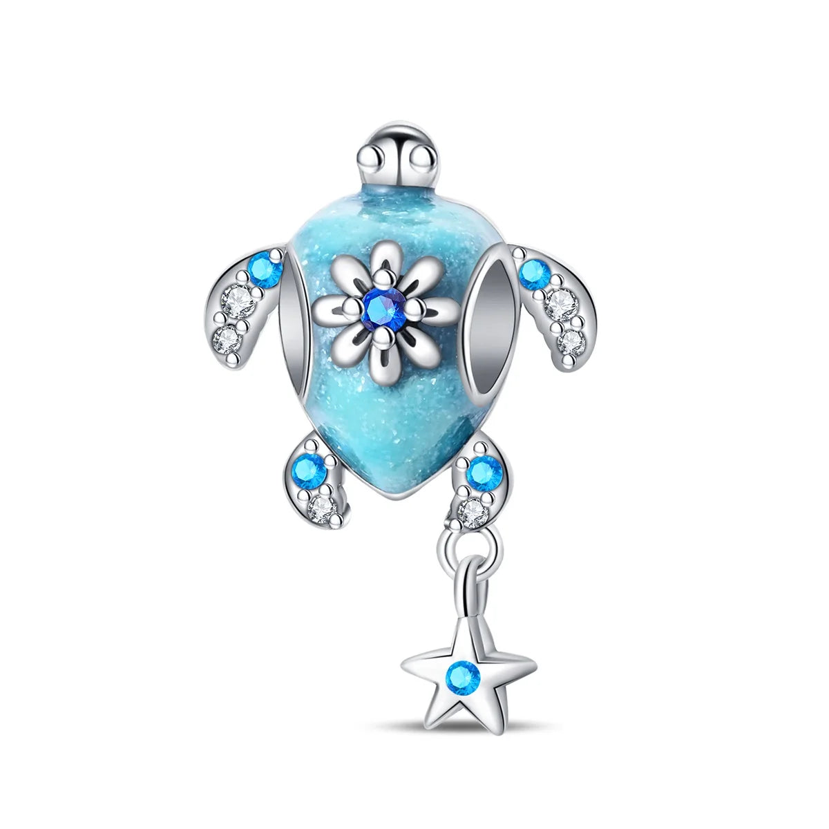 Ocean Series 925er Sterlingsilber, Wal, Schildkröte, kleiner Fisch, Qualle, Delfin, blauer Charm, passend für DIY-Armband, Halskette, Party-Schmuck
