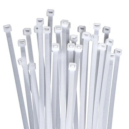 250/500/1000 Stück weiße selbstsichernde Kunststoff-Nylon-Kabelbinder 3 * 100 3 * 150 4 * 200 Befestigungsring Nylon-Klemmband mit Schloss