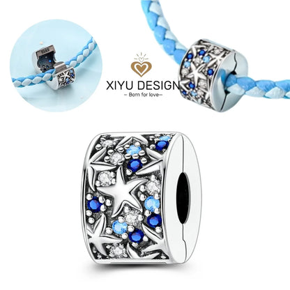 Charms-Anhänger aus 925er-Sterlingsilber mit blauen Ozean-Serie, passend für das DIY-Armband der Marke, Damenschmuck, Geschenke für Freundin