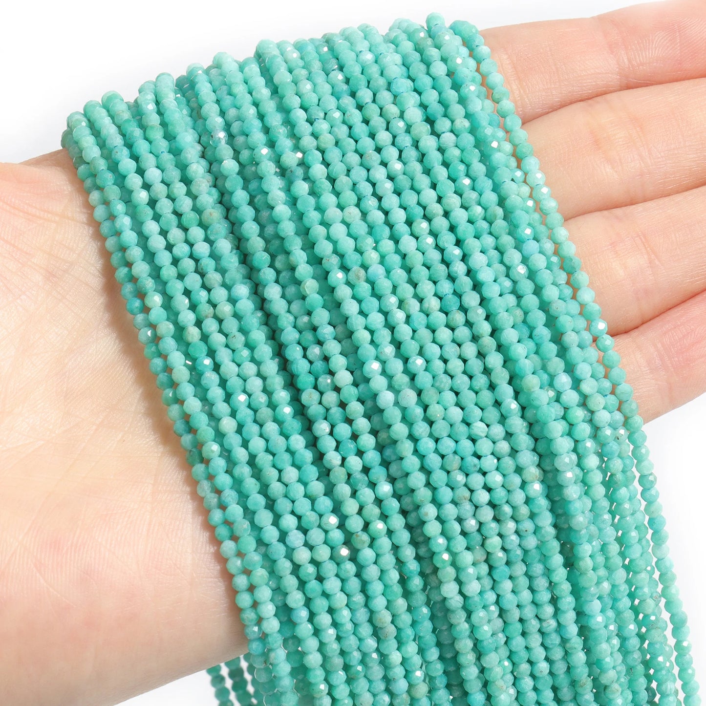 2 3 4mm 15" natürliche afrikanische Smaragdperle kleine facettierte Steine runde lose Steinperlen für DIY Armband Halskette Schmuckherstellung