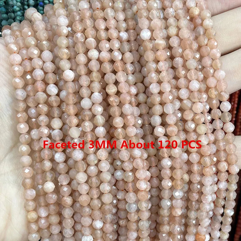 Natürliche Sonnenstein Edelsteine Unregelmäßige Facettierte Rondelle Runde Lose Spacer Perlen Für Schmuck Machen DIY Armband Halskette Zubehör