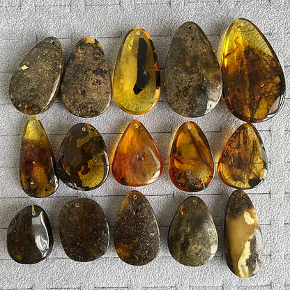 Großer Bernstein-Anhänger für Frauen, DIY-Schmuck, Großhandel, einzigartiger Tropfen, natürliche Pflanze, 100 % echter originaler baltischer Stein für Kettenhalskette