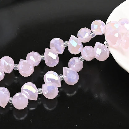 Österreich AB Farbe Kristall Erdbeere Perlen 10*8mm Glänzende Facettierte Glas Perlen für Schmuck Machen DIY Hochzeit Kleid zubehör
