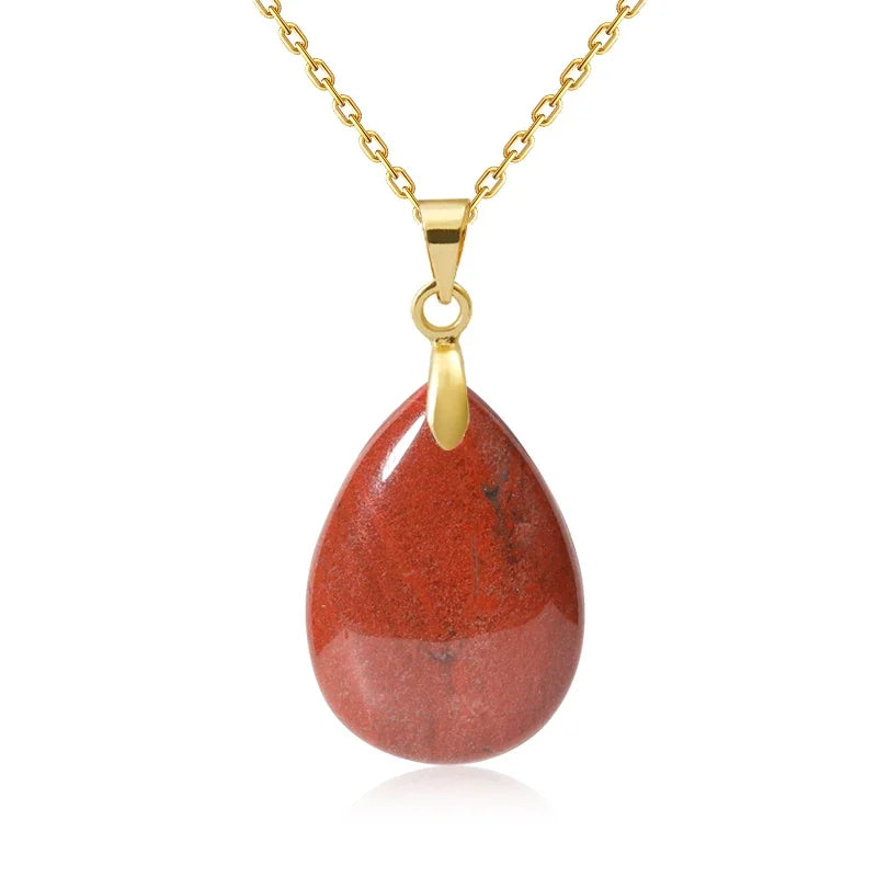Naturstein Kristall Anhänger Teardrop Mode Halskette für DIY Halskette Ohrringe machen Schmuck Weihnachten Freundschaft Geschenk