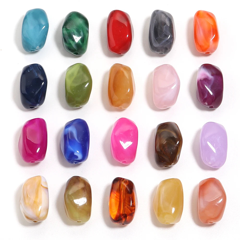 20 Teile/los Unregelmäßige Doppel Farben Acryl Perlen für Schmuck Machen Meteorit form Lose Spacer Perlen DIY Armband Halskette