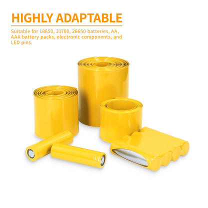 10M 18650 Lithium-Batterie-Schrumpfschlauch, Breite 17mm ~ 130mm, PVC-Wärmeschrumpfschlauch, Batteriepack-Isolierung, Kabelschutz, Schlauchfolie