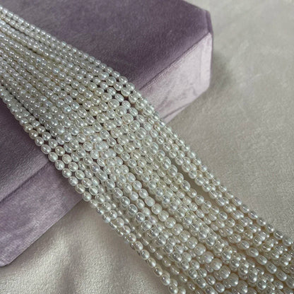 3-4mm AAA Natürliche Süßwasser Weiße Perle Reis Form Perle Weihnachten Geschenk für Frauen Schmuck Machen DIY Halskette armband Zubehör