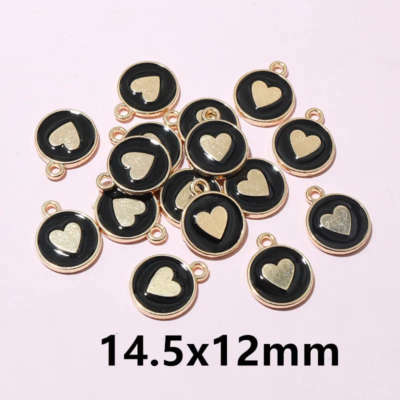 20 Stück Emaille Mond Herz Charms Anhänger Legierung Metall DIY Schmuck Herstellung Zubehör Ergebnisse für Armband Ohrringe Halskette