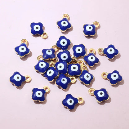 20 Stück 9x7mm Emaille Böse Augen Blumen Anhänger Anhänger kleine Edelstahl DIY Schmuck Herstellung Zubehör Ergebnisse