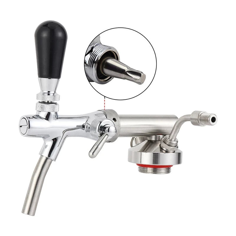 Edelstahl Bier Keg Tippen Dispenser Mini Brummstimme Speer, Einstellbare Tap Wasserhahn & Premium Co2 Ladegerät Kit homebrew Zubehör